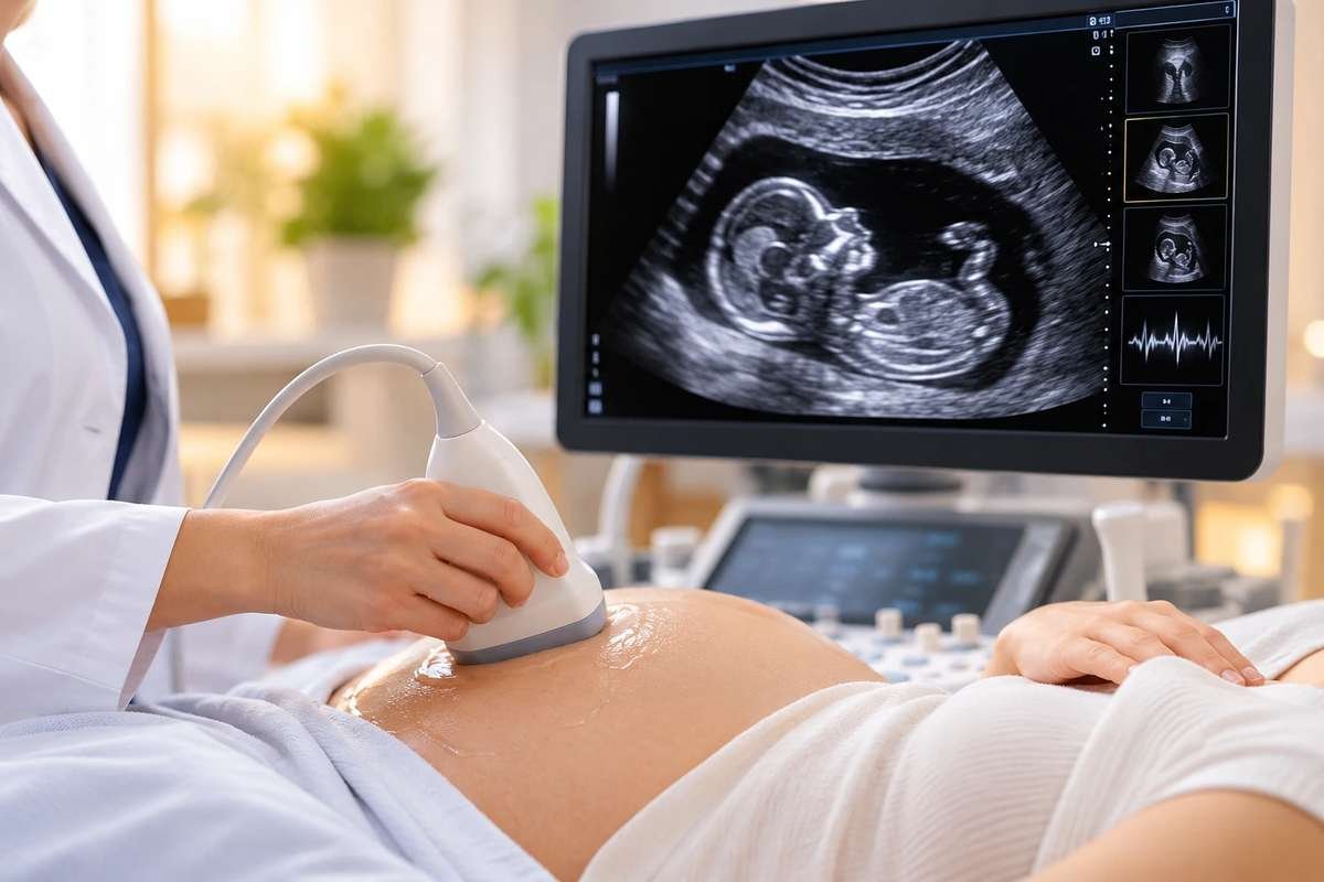 İlk trimester ayrıntılı ultrason sırasında bebeğin anatomik yapılarının ultrason ile incelenmesi